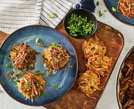 Braised Beef with Potato Latkes
